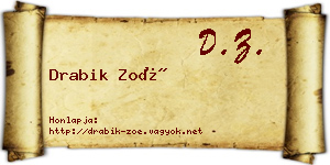Drabik Zoé névjegykártya